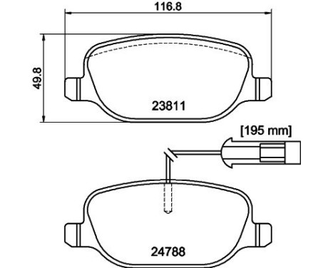 Bromsbeläggssats, skivbroms 8DB 355 015-571 Hella, bild 4