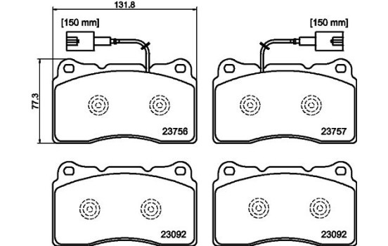 Bromsbeläggssats, skivbroms 8DB 355 015-681 Hella, bild 4