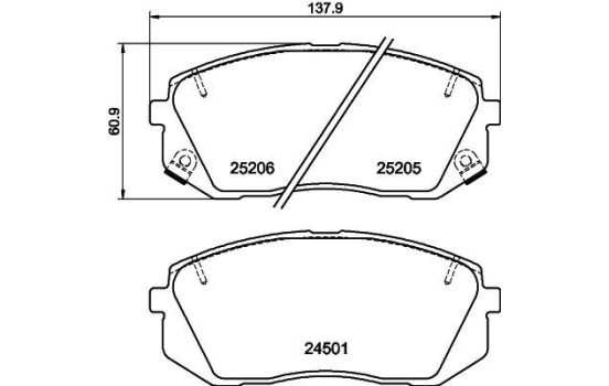 Bromsbeläggssats, skivbroms 8DB 355 015-841 Hella, bild 4