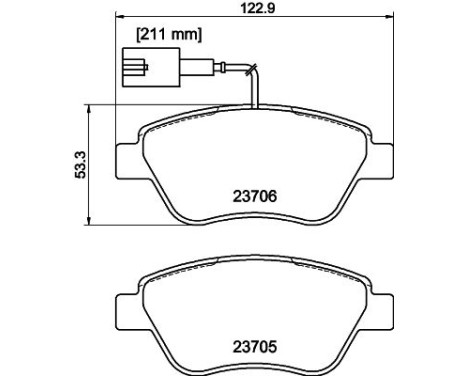 Bromsbeläggssats, skivbroms 8DB 355 016-071 Hella, bild 4