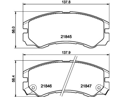 Bromsbeläggssats, skivbroms 8DB 355 016-611 Hella, bild 4