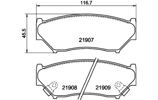 Bromsbeläggssats, skivbroms 8DB 355 016-911 Hella, bild 4