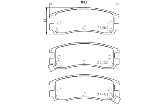 Bromsbeläggssats, skivbroms 8DB 355 016-961 Hella, bild 4