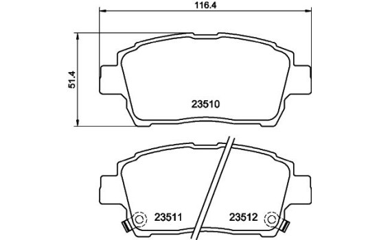 Bromsbeläggssats, skivbroms 8DB 355 017-081 Hella, bild 4