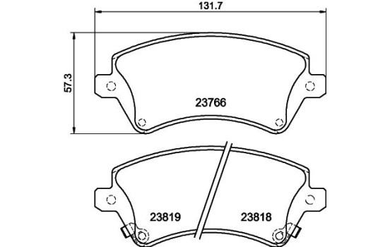 Bromsbeläggssats, skivbroms 8DB 355 017-241 Hella, bild 4