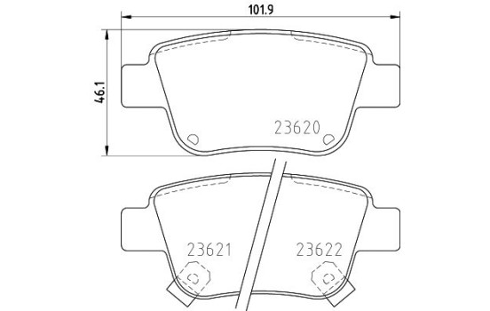 Bromsbeläggssats, skivbroms 8DB 355 017-331 Hella, bild 4
