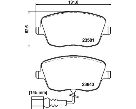Bromsbeläggssats, skivbroms 8DB 355 018-811 Hella, bild 7