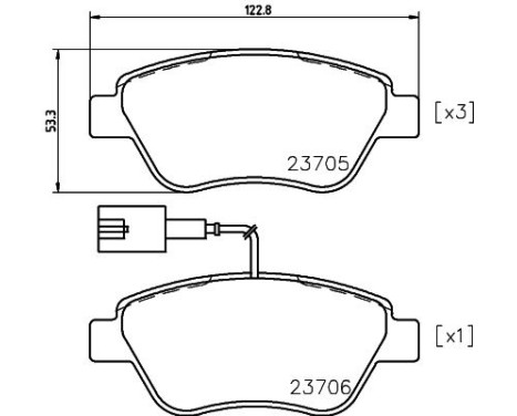 Bromsbeläggssats, skivbroms 8DB 355 018-821 Hella, bild 7