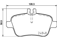 Bromsbeläggssats, skivbroms 8DB 355 019-641 Hella