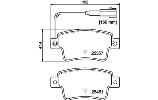 Bromsbeläggssats, skivbroms 8DB 355 019-801 Hella, bild 7