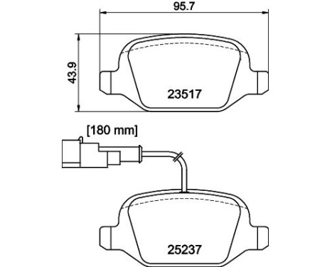 Bromsbeläggssats, skivbroms 8DB 355 019-961 Hella, bild 7