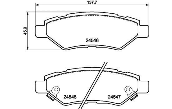 Bromsbeläggssats, skivbroms 8DB 355 020-011 Hella