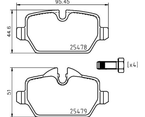 Bromsbeläggssats, skivbroms 8DB 355 020-111 Hella, bild 7
