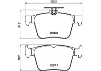 Bromsbeläggssats, skivbroms 8DB 355 020-261 Hella