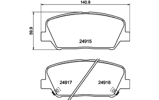 Bromsbeläggssats, skivbroms 8DB 355 020-591 Hella, bild 7