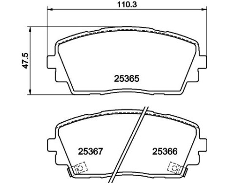 Bromsbeläggssats, skivbroms 8DB 355 020-611 Hella, bild 4