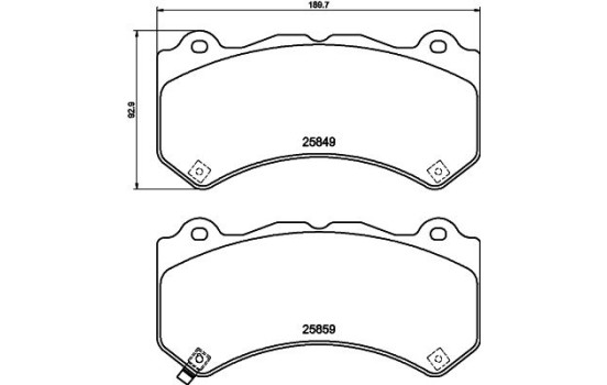 Bromsbeläggssats, skivbroms 8DB 355 021-041 Hella