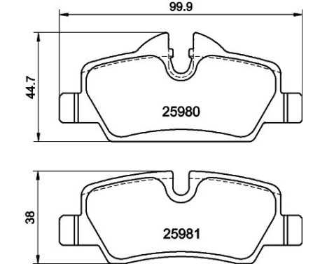 Bromsbeläggssats, skivbroms 8DB 355 021-481 Hella, bild 4