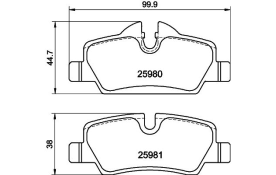 Bromsbeläggssats, skivbroms 8DB 355 021-481 Hella, bild 4