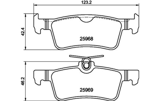 Bromsbeläggssats, skivbroms 8DB 355 021-701 Hella, bild 4