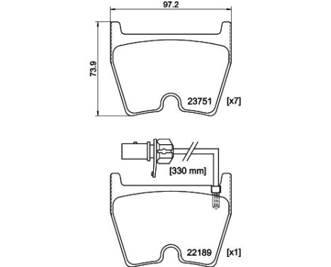 Bromsbeläggssats, skivbroms 8DB 355 023-081 Hella, bild 3