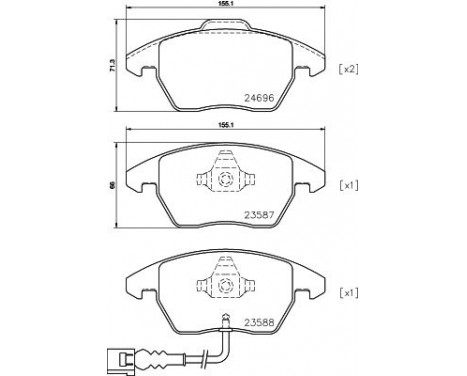 Bromsbeläggssats, skivbroms 8DB 355 023-161 Hella Pagid GmbH