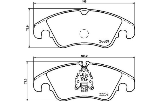 Bromsbeläggssats, skivbroms 8DB 355 023-221 Hella, bild 4