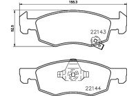 Bromsbeläggssats, skivbroms 8DB 355 023-261 Hella