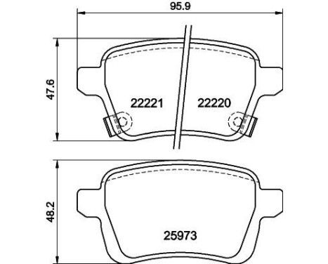 Bromsbeläggssats, skivbroms 8DB 355 024-651 Hella, bild 4