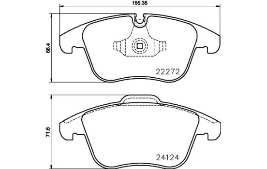 Bromsbeläggssats, skivbroms 8DB 355 024-671 Hella
