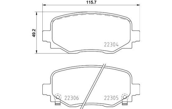 Bromsbeläggssats, skivbroms 8DB 355 025-481 Hella, bild 4