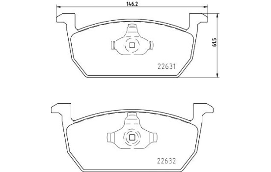 Bromsbeläggssats, skivbroms 8DB 355 032-951 Hella