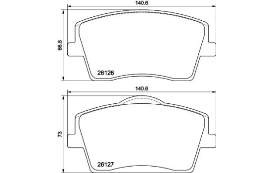 Bromsbeläggssats, skivbroms 8DB 355 039-001 Hella