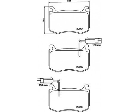 Bromsbeläggssats, skivbroms 8DB 355 039-051 Hella