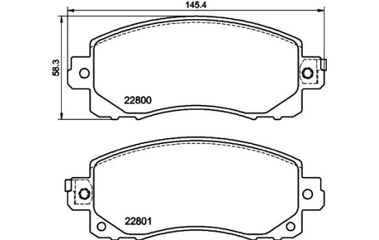 Bromsbeläggssats, skivbroms 8DB 355 039-161 Hella