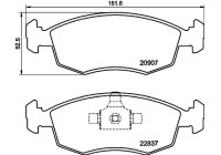 Bromsbeläggssats, skivbroms 8DB 355 039-311 Hella