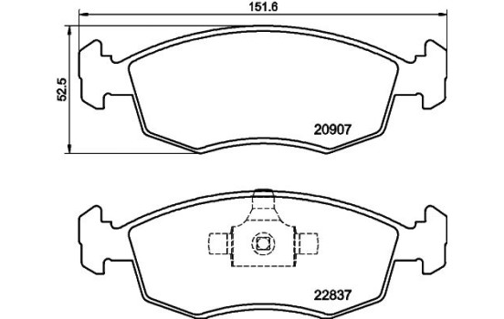 Bromsbeläggssats, skivbroms 8DB 355 039-311 Hella