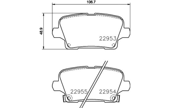 Bromsbeläggssats, skivbroms 8DB 355 039-501 Hella, bild 4