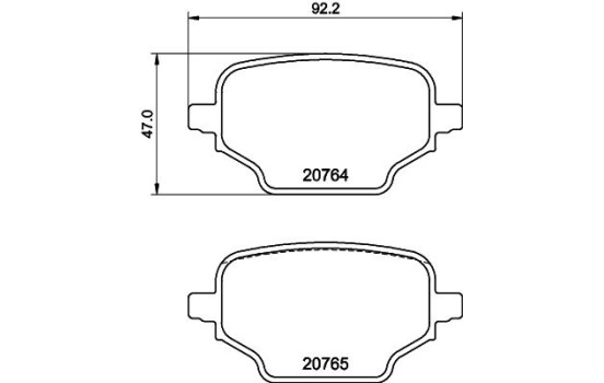 Bromsbeläggssats, skivbroms 8DB 355 039-911 Hella