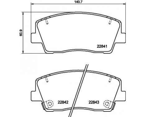 Bromsbeläggssats, skivbroms 8DB 355 039-921 Hella