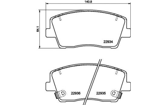 Bromsbeläggssats, skivbroms 8DB 355 040-111 Hella