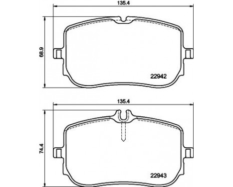 Bromsbeläggssats, skivbroms 8DB 355 040-161 Hella