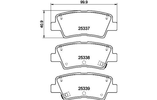 Bromsbeläggssats, skivbroms 8DB 355 040-171 Hella