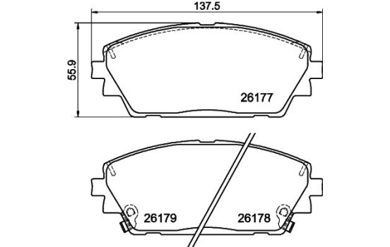 Bromsbeläggssats, skivbroms 8DB 355 040-271 Hella, bild 4