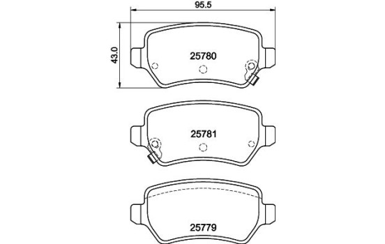 Bromsbeläggssats, skivbroms 8DB 355 040-611 Hella