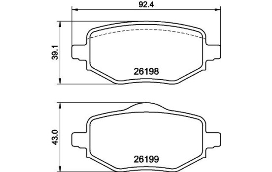 Bromsbeläggssats, skivbroms 8DB 355 040-971 Hella