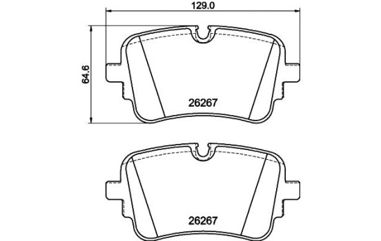 Bromsbeläggssats, skivbroms 8DB 355 041-001 Hella