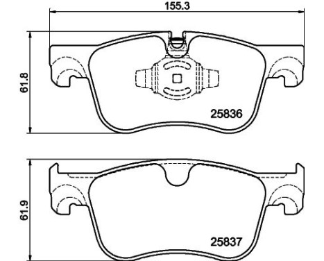 Bromsbeläggssats, skivbroms 8DB 355 041-091 Hella