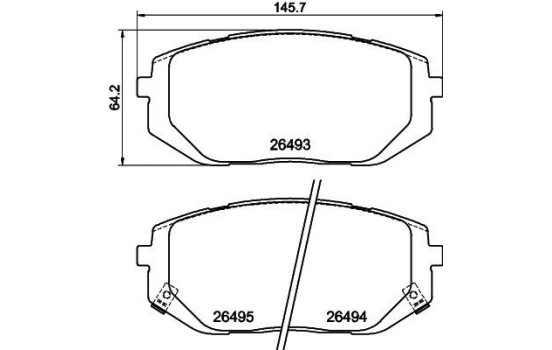 Bromsbeläggssats, skivbroms 8DB 355 043-641 Hella
