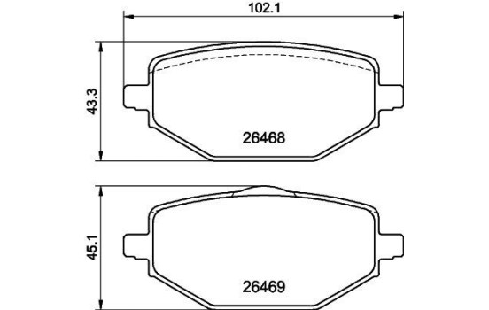 Bromsbeläggssats, skivbroms 8DB 355 044-241 Hella